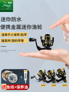 ล้อตกปลาขนาดมินิของหมาป่าคิงส์หมุนขนาดเล็กไม่มีช่องว่างปากเฉียงของคลื่นท้องฟ้าถ้วยโลหะทั้งหมดล้อปลาเล็กลอยลื่น