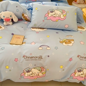 10ลายการ์ตูนสุดน่ารักผ้าปูที่นอน พร้อมผ้านวม ครบเซ็ต 6ชิ้น มีขนาด 3.5/5/6ฟุต