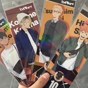 Haikyuu!! Laser ticket Bookmark collectible cards Tobio Kageyama Shoyo Hinata Kozume Kenma Kotaro Bokuto Doujin double-sided high-definition printing laser ticket bookmark A gift for a friend