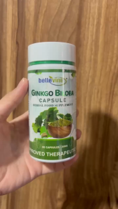 Bellevine Ginkgo Biloba Capsules Herbal Food Supplement 30mg 60s Memory Booster for Brain Health