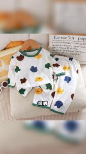 ชุดนอนเด็ก ชุดเซ็ท ผ้าใยไผ่ นิ่มๆใส่สบาย เสื้อผ้าเด็ก ลายใหม่ 80-110cm