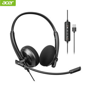 Acer | Acer HW03 Noise Cancelling Wired Computer Headset with Mic for PCLaptopOfficeBusinessCall CenterEar FlexibleVolume Control