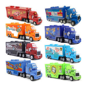 Disney Pixar Cars 95 Lightning McQueen Container Trucks Mack Toy Car Ramirez Racing 1:55 Die Cast Model Children Birthday Gifts