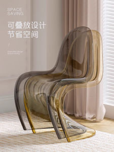 KGL Acrylic Transparent Chair Simple Home Luxury Dining Table Chair Makeup Chair Pan Dong Chair Designer Furniture Plastic Material
