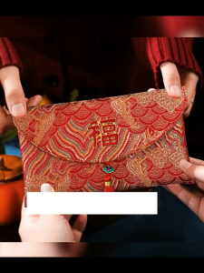 Traditional Embroidery Red Envelope With Tassel Cloth For Wedding And 2026 New Year