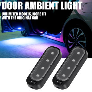 KEVANLY | 1/2PCS Car Door Lights 4LED Colorful Door Opening Atmosphere Warning Light Motion Sensor Welcome Signal Light Universal