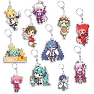 Bandai | For Hatsune Kagamine Len Yowane Haku Acrylic Selfmade Keychain Cute Backpack Pendant Key Chain Game Fans Gift Ornaments 5cm