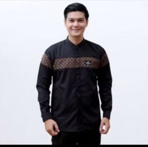 baju Koko kurta lengan panjang motif muslim baju kemeja lengan panjang