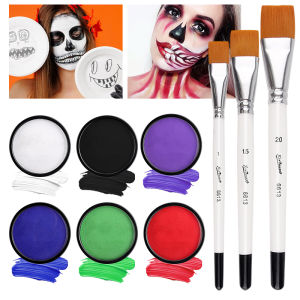 Bộ Màu Vẽ Mặt Và Body 30g Không Độc Hại Gốc Nước Đơn Sắc Dùng Cho Trang Điểm Cosplay Lễ Hội Halloween Dễ Làm Sạch Bền Màu
