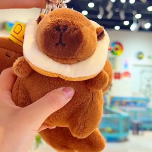 【COD】Kawaii Capybara Keychain Plush Pendant Simulation Capibara Doll Cute Anime Fluffty Toy Stuffed Doll Bag Pendant Birthday Gift可爱钥匙扣