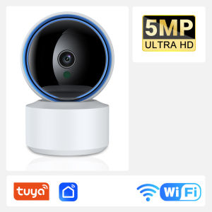 Tuya 5MP WiFi IP Camera Baby Monitor 360° PTZ Motion Detection 2 Way Audio Night Vision Supports TCP/IP/ONVIF Private Protocol