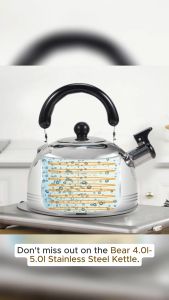 Bear 4.0L-5.0L Whistling Kettle (Stainless)