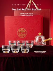 FLOWER MOO | Gold Leaf Crystal Glass Tea Set Luxury Gift Set
