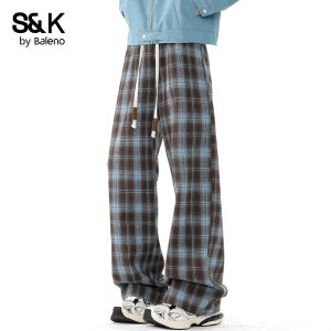 BALENO | Summer New Vintage Checkered Loose Straight Trousers