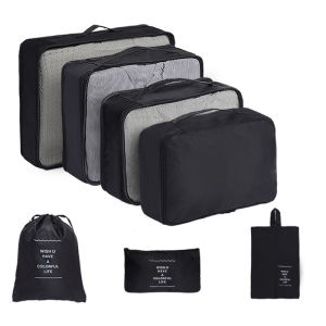 7 Pcs Set Travel Organizer Storage Bags Suitcase Packing Cubes Set Cases Portable Luggage Clothes Shoe Tidy Pouch Folding