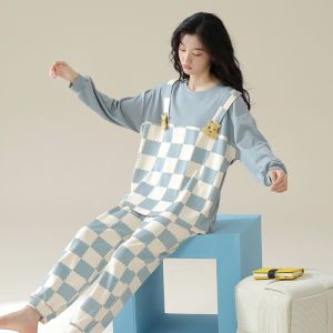 MiiOW | Couples Sleepwear Pure Cotton Breathable Moisture Wicking Sweet Home Clothes Set For Men And Women Spring Autumn Style Cartoon Cute Loose Fit Two-Piece Set