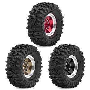 4PCS 1.3" 64mm Metal Beadlock Wheels and Tires for 1/18 1/24 RC Crawler Traxxas TRX4M Axial SCX24 AX24 FCX24 FCX24M Ascent-18