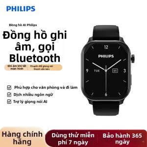 Philips | Đồng Hồ Ghi Âm Họp Thông Minh Độ Phân Giải Cao Giảm Tiếng Ồn Chuyển Đổi Giọng Nói Sang Văn Bản