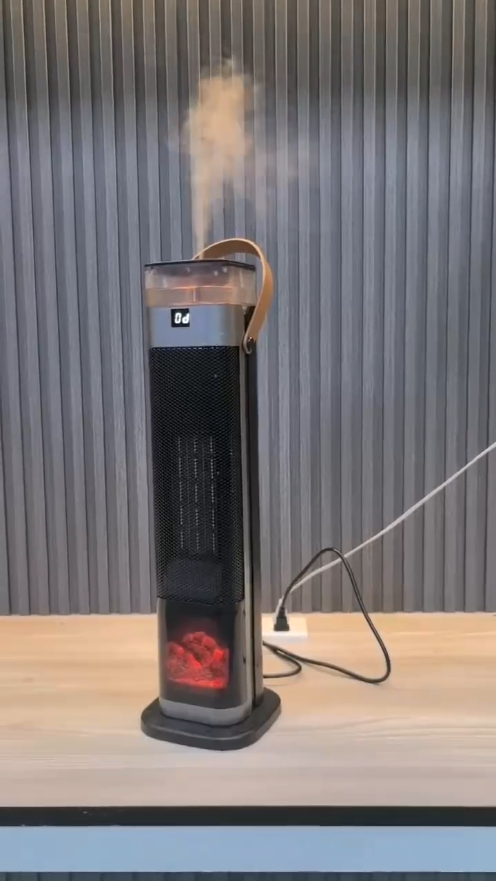 (Local Stock) LORDWEY | [3-level Temperature Control + Simulated Flame] Vertical Electric Heater Household Energy Saving Electric Humidifier Heater with Remote Control for Living Room and Bedroom Spray Humidifier