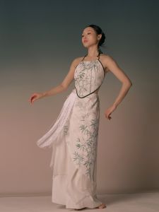 Elegant Chinese Style Dance Costume with Sash Belly Shirt Tassel Waist Shawl Versatile Jazz Dancewear Breathable Mixed Fabric