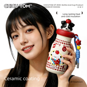 Bình giữ nhiệt bằng gốm có ống hút tiện mang theo khi ra ngoài