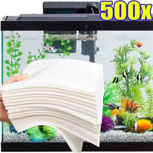 500Pcs High Density Tank Filter Cotton Efficient Cleaning Yellow Water Impurity Removal Absorbs Stains Safe for Fish