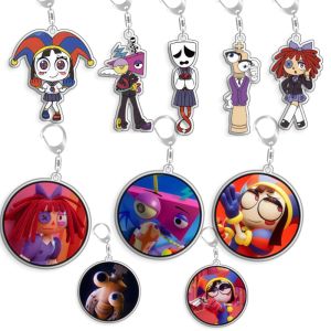 Bandai | For The Amazing Digital Circus Pomni Zooble Gangle Kinger Ragatha Acrylic Selfmade Cute Cartoon Anime Keychain Pendant Toy Gift