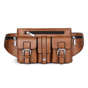 ผู้ชายของแท้ หนัง กระเป๋าสะพายข้างกันน้ํา ทันสมัย เอว กระเป๋าอเนกประสงค์กระเป๋าคาดหน้าอก ลำลอง กระเป๋าสะพายไหล่เดี่ยวแบรนด์ Kangaroo