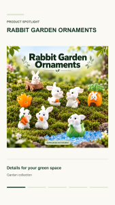 Cute Mini Rabbit Bunny Resin Fairy Garden Miniature Carrot House Terrarium Micro Landscape Dollhouse DIY Decoration Ornament