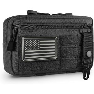 Tactical Molle Pouches Tactical Admin Pouch Compact EDC Utility Gadget Gear Pouch with cheychain
