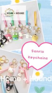 Home+Hound Trinket Keychain Kitty Melody Keroppi Badtz Pom Purin Cinnamon Roll Kuromi Key Chain Rings For Women Bag Decor Pendant