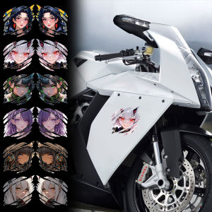 2PCS Anime Girl Motorcycle Scooter Car Reflective Waterproof Sticker for Vespa Sprint Kawasaki Ninja Honda CB150R PCX 160 Wave 110i 125i Click 160 Yamaha XMAX 300 NMAX 155 Aerox Suzuki GSX R150