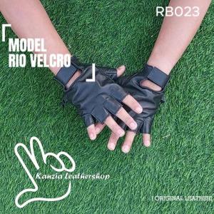 Sarung Tangan Motor Kulit Rider Setengah Jari Outdoor Black