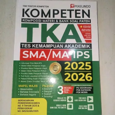 Buku Kompeten TKA SMA IPS 2025–2026 | Kisi Kisi Resmi & Bank Soal Lengkap