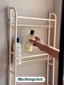 LivinEase 5 Tiers No Drilling Multi-Layer Wall Mount Kitchen Organizer - Adhesive Suction Cup Installation Space Saving Storage Rack for Utensils & Spices