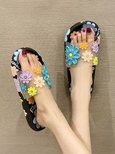 JIFANPAUL | Cute Flower Pattern Slip-resistant Summer Ladies Flip Flops