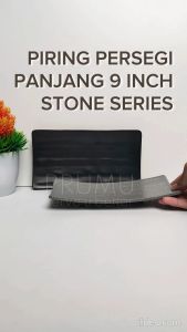 PRUMU Melamine Stone Piring Sushi 9 inch Persegi Panjang - Piring Cafe - Piring Restoran Golden Dragon P2409