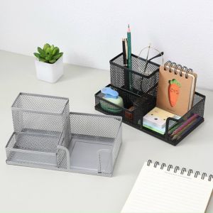 Hộp Đựng Bút remote Đồ Dùng Văn Phòng 4 Ngăn Để Bàn Bằng Kim Loại Đa Năng