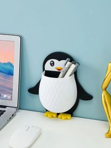 Penguin Rack Wall Hanging Finishing Box Dormitory Bathroom Toothbrush Bedside Mobile Phone Makeup Tool Storage Rack House Items