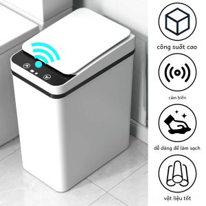 Thùng Rác Cảm Biến Tự Động 12L Thùng Rác Chuyển Động Hồng Ngoại Cảm Ứng Thùng Rác Thông Minh Cho Nhà Bếp Phòng Tắm Thùng Rác Đứng Bằng Nhựa Chống Thấm Nước