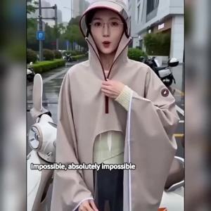 BLALION 5XL Electric Scooter Raincoat Zipper High Collar Rain Poncho with Side View Version Waterproof Rain Cover for Motorcycle