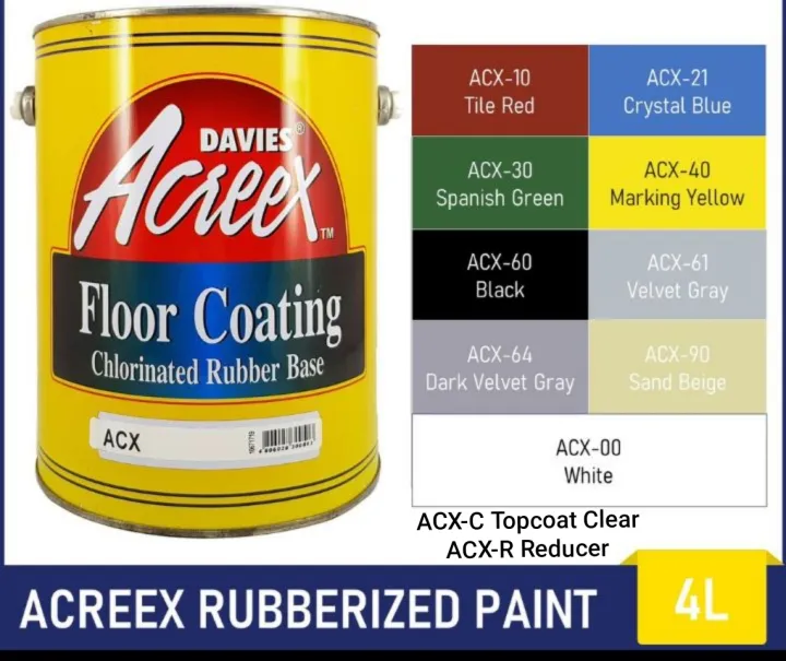 DAVIES ACREEX RUBBERIZED FLOOR COATING CHLORINATED RUBBER BASE, TOPCOAT ...