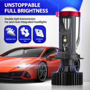 2PCS H4 LED Headlight 30000LM High Low Beam HB2 Dual Projector Mini Lens For Auto Lamp Canbus Turbo Fan Car Motorcycle Bulbs