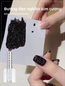 Sơn Gel Móng Tay Màu Đen 16ml Hiệu Ứng Kim Tuyến Phản Quang Dạng Gel Tẩy Được Dùng Cho Làm Móng Bán Vĩnh Cửu Thành Phần Nhựa Resin