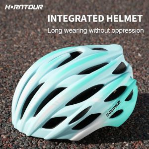 Horntours New Bicycle Helmet Ultra Light Breathable Womens Outdoor Road MTB Bicycle Safety Helmet With Warning Tail Light