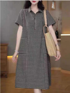 Moxueer | Đầm Voan Plaid Cotton Lụa cho Phụ Nữ Mùa Hè