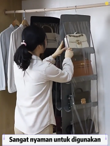 Tempat Penyimpanan Tas 6 sekat /Hanging Bag Organizer/ Rak Gantung Tas Sepatu Sekat Sebaguna /Bag Storage Tempat Penyimpanan Tas Gantungan