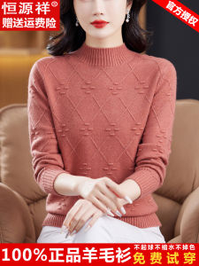 Warm Thickened Woolen Sweater for Women Half High Collar Knitted Base Shirt Inner Wear Commute Style Regular Sleeve Long Sweater