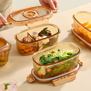 Large Capacity Glass Lunch Box with Partition for Microwave Heating Portable Bento Box ness Preservation for Office Workers