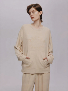 URLAZH | Autumn Casual Versatile Fashionable Round Neck Loose Letter Embroidered Long Sleeve Hoodie